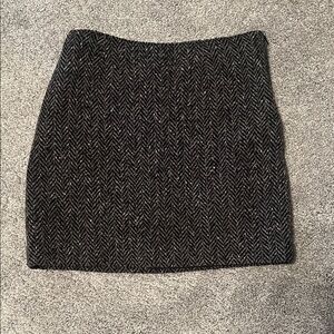 Nine West Black and Gray Herringbone Pencil Skirt